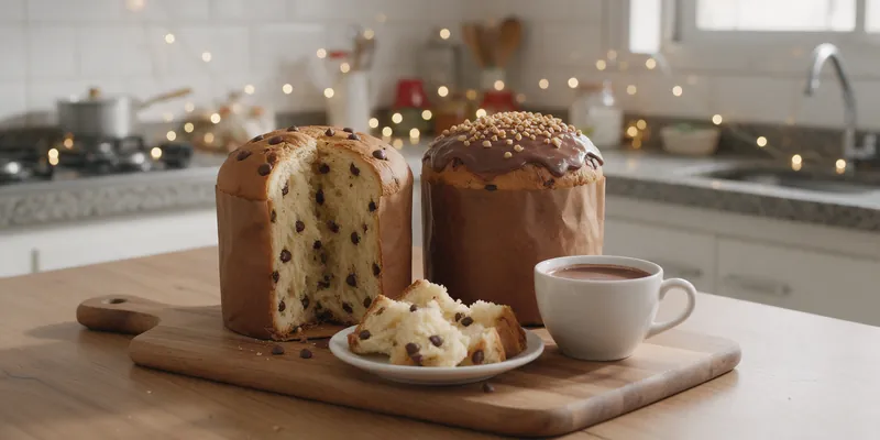 Dos panetones caseros con chocolate