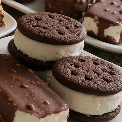 Sándwiches de helado con galleta de chocolate