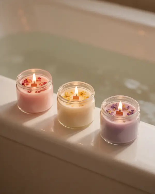 Velas aromáticas en frascos